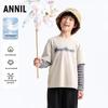 Annil Children's Breathable Cotton Crew Neck Long Sleeve T-Shirt