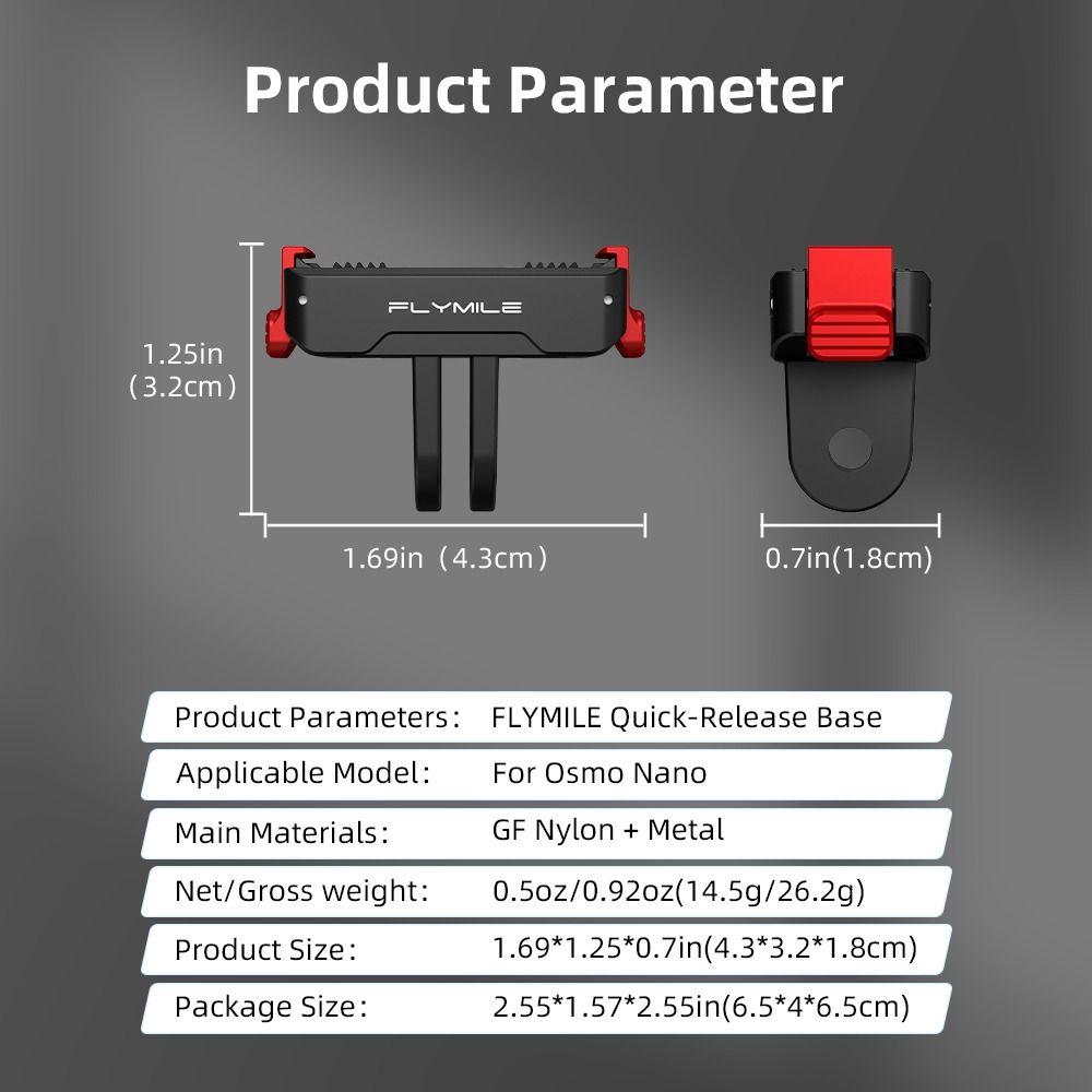 Quick Release Mount Bracket ABS Base Adapter for DJI Osmo Nano Action Camera Accessories
