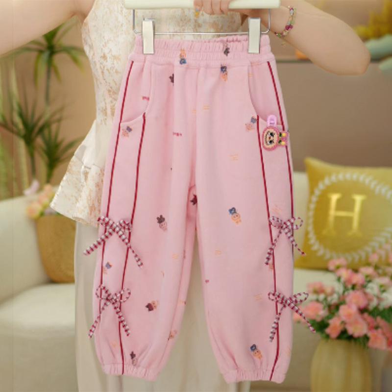 Girls' Spring & Autumn Lace Bow Hooded Set - 2025 Collection