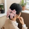 Comfortable Bowknot Knit Hair Net Vintage Elegant Cover Net Hair Clip Spring Clip Double Layer Ponytail Clip Nurse Profession