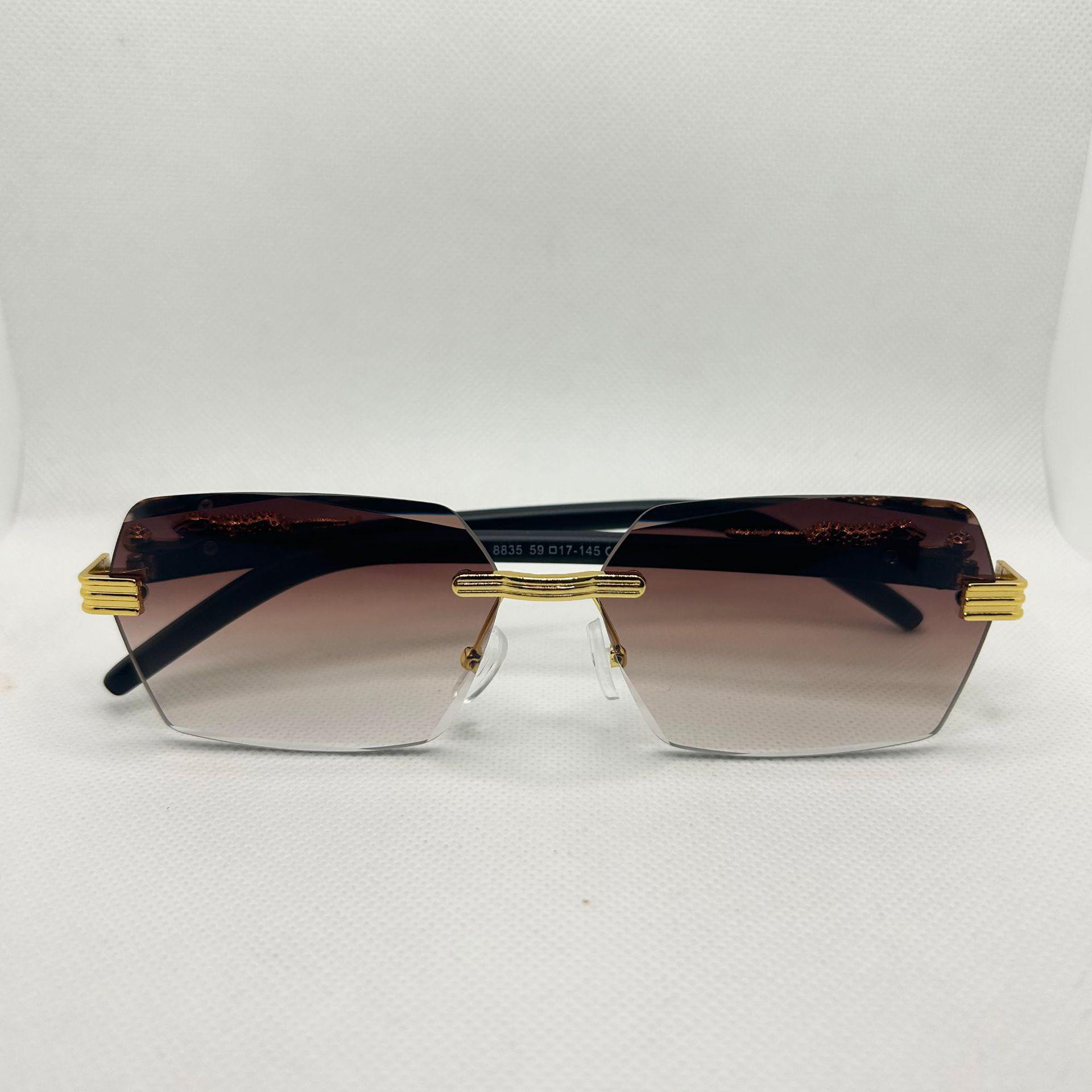 

Трендовые безободковые квадратные солнцезащитные очки для мужчин и женщин: Леопардовый дизайн