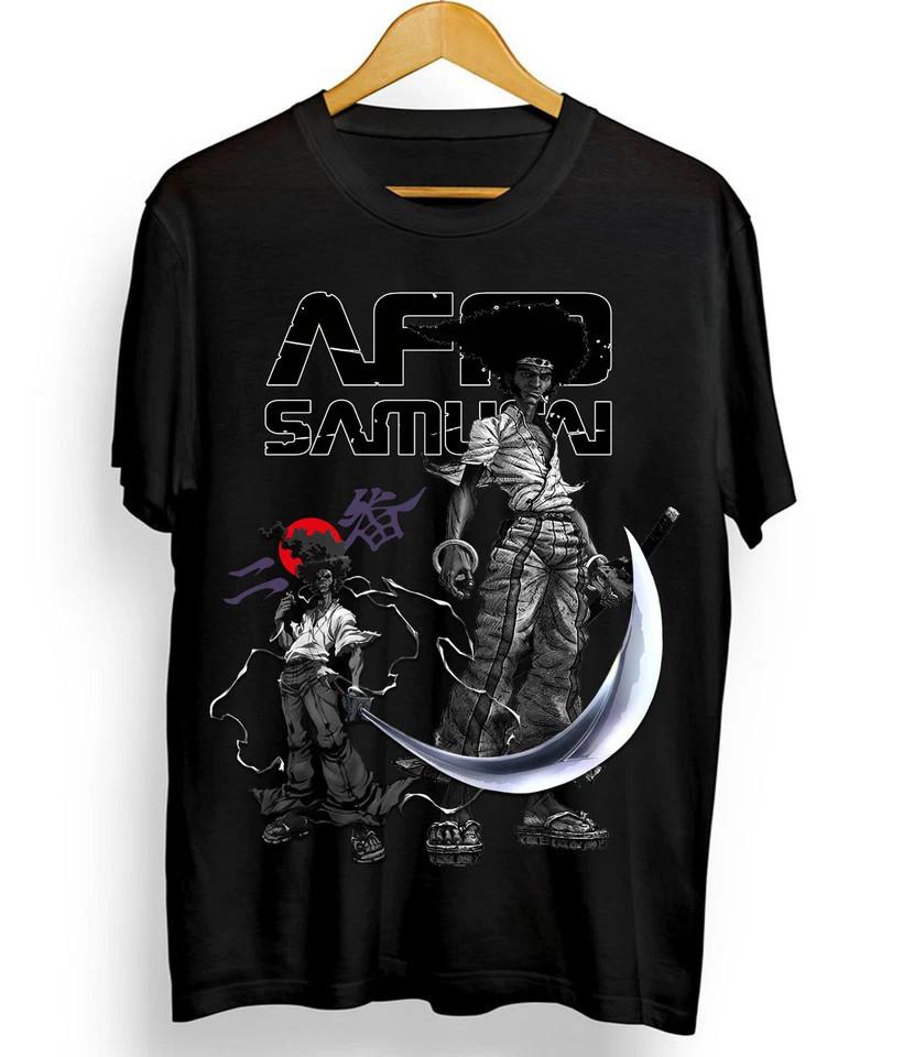 

Afro Samurai Unisex Samurai Japanese Ninja Anime Manga Black Unisex T-Shirt XL