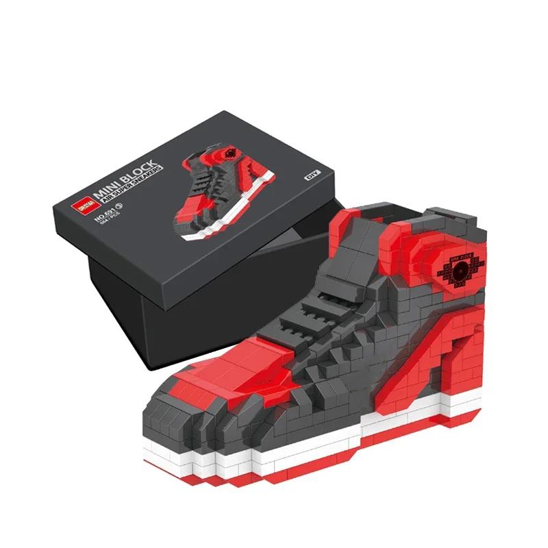Mini Sports Basketball Shoes Building Blocks Sneakers Figure DIY Assembly Bricks Toys For Children Boys Birthday Christmas Presents
