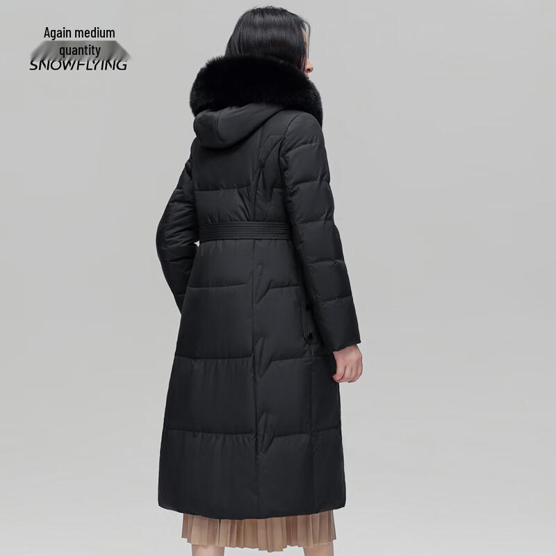 XueZhongFei Women's Long Hooded Down Jacket with Fox Fur Collar