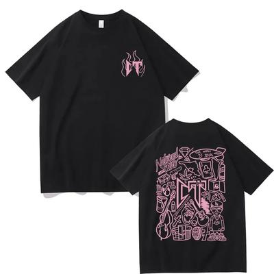 Camiseta Gráfica CT de Perezoso Corridos Tumbados del Cantante Natanael Cano para Hombres Mujeres Camisetas Vintage Oversize Hip Hop para Hombres Camiseta Negra