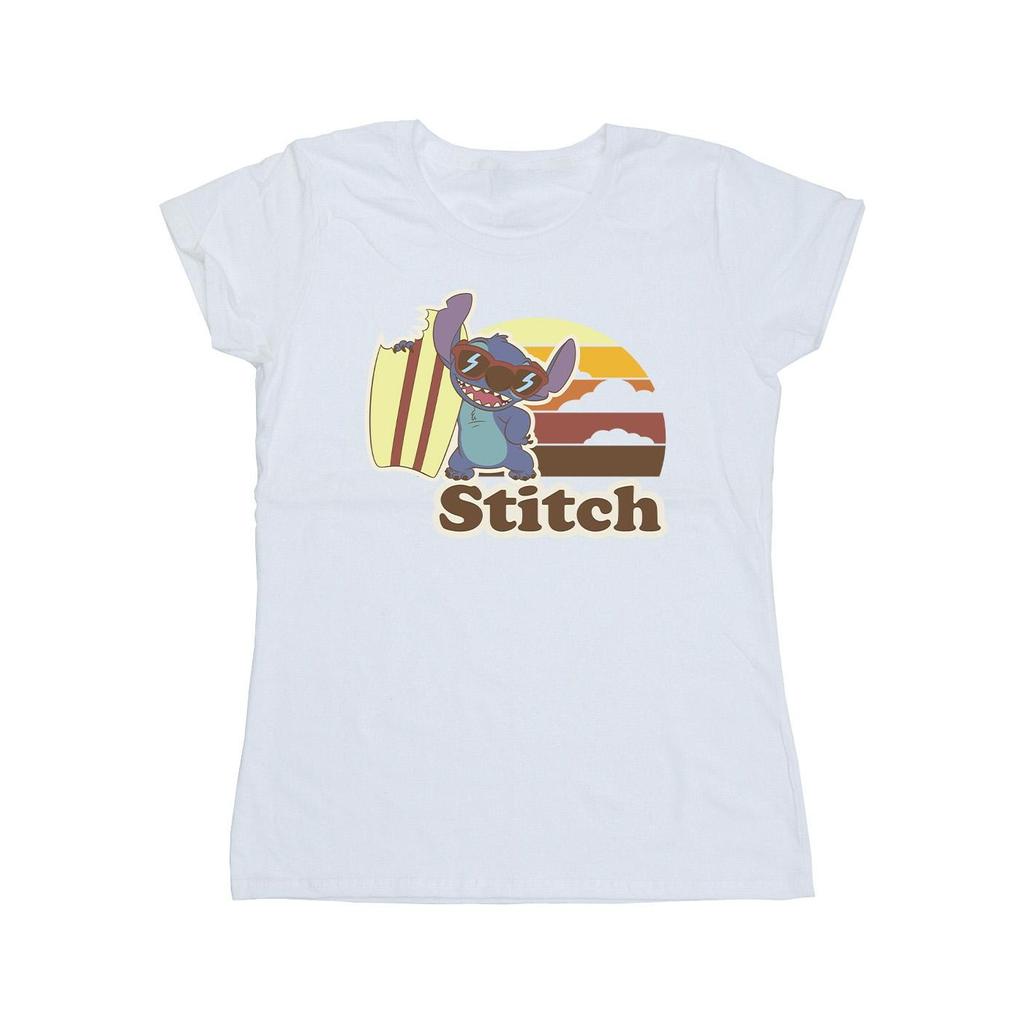 Disney Womens/Ladies Lilo And Stitch Bitten Surfboard Cotton T-Shirt