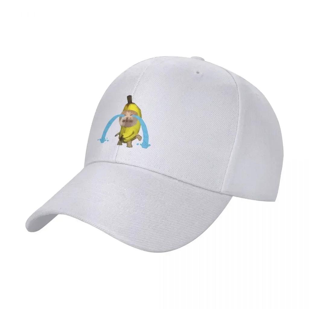 Banana Cat Crying Meme Baseball Cap Sunscreen Golf Unisexs Tennis Womens