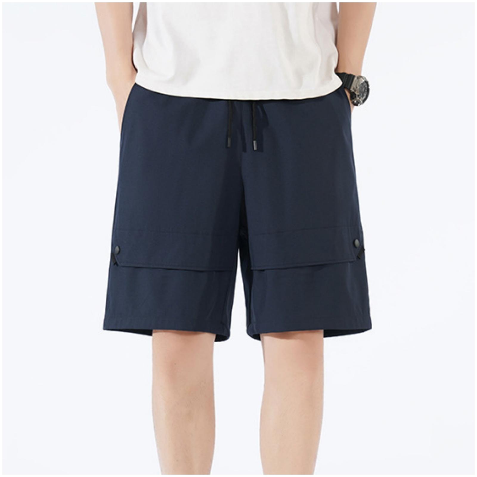

Men s Lightweight, Breathable, Elastic, Waist-restricting, Quick-drying Running, Fitness, Sports, Casual Shorts XL Темно-синій