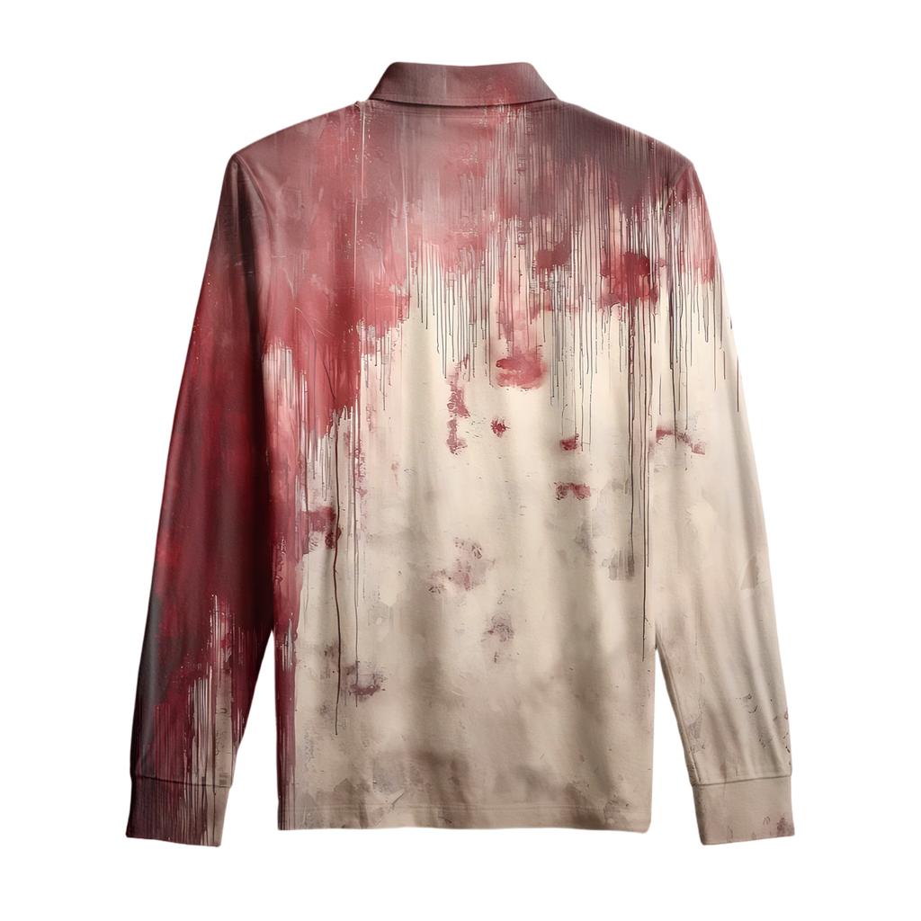 Men's Casual Retro Small V-neck Long-sleeved Top