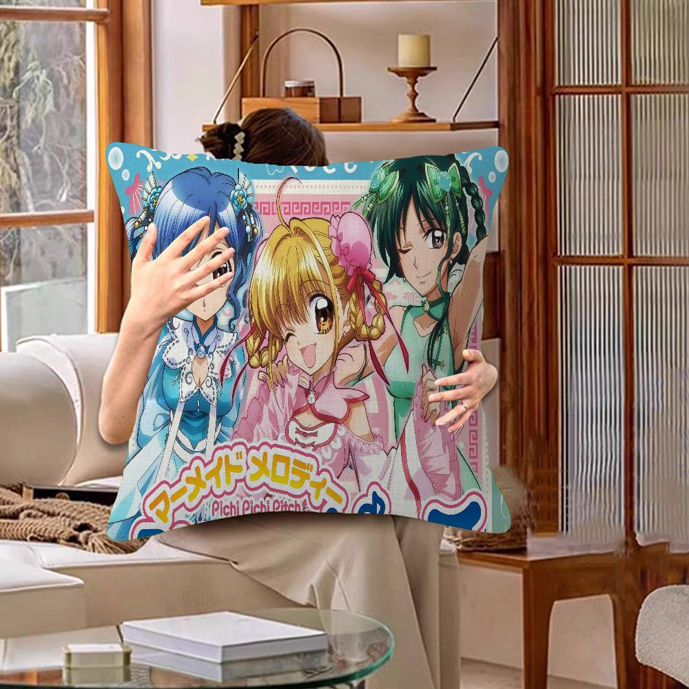 Mermaid Melody Pichi Pichi Pitch Pillow Anime Pillow Sofa Bed Head Pillow Cover Cushion Cover 45x45 Cm Fashion