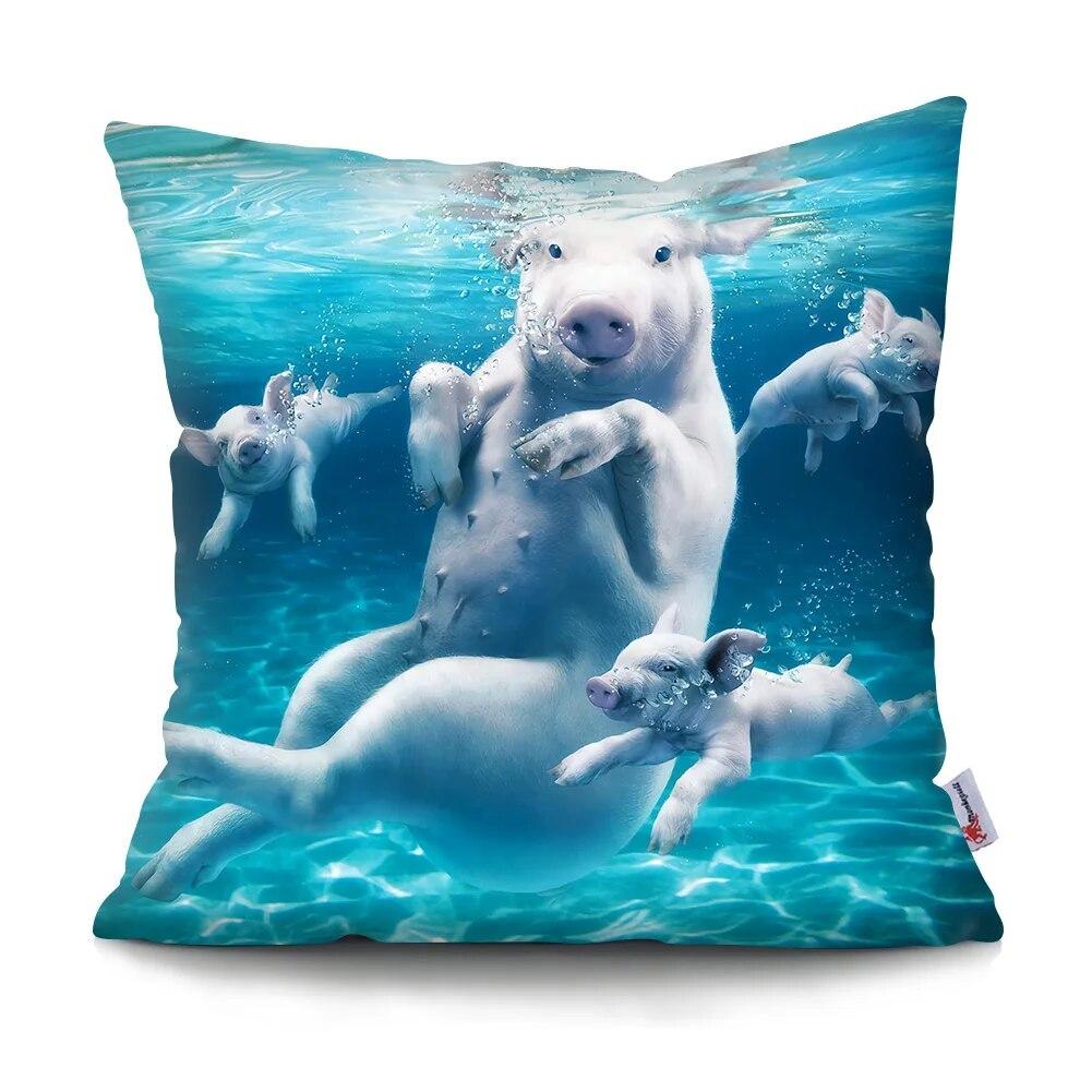 Roztomilá legrační zvířátka povlak na polštář pohovka do auta domácí dekorace povlak na polštář polyester