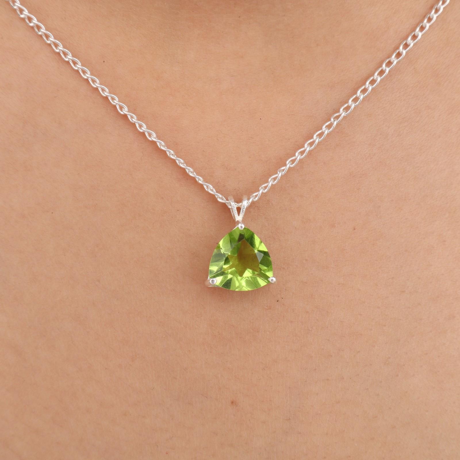 

Хризолит Драгоценный Камень 925 Стерлинговое Серебро Ювелирные Изделия Ручной Работы Подвеска 0,58 Для Женщин CZP-15-2