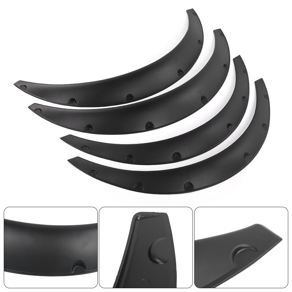 4pcs Flexible Fender Flares Wide Wheel Arches Splatter Guards Matte Black Universal Car Parts