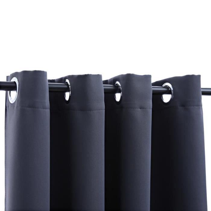 Blackout Curtains - MAD - Anthracite - 140x245cm - 2pcs - Metal Eyelets