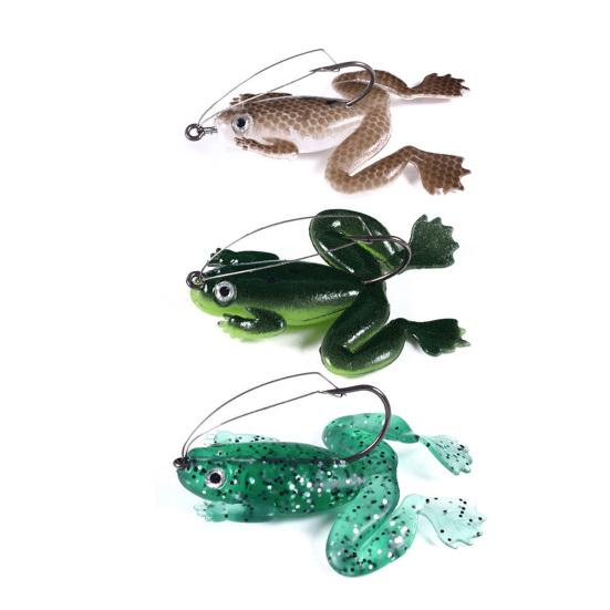 Frog Bait Anti-hanging Bottom Sharp 3D Fisheyes Anti-break Bite Resistant Hook Rust-proof High-Strength Frog Lure