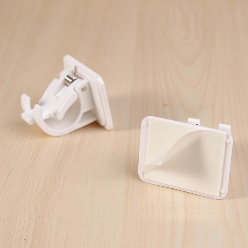 2pcs Self Adhesive Curtain Rod Bracket Punch-free Curtain Rod Clip Nail-Free Adjustable Shower Curtain Rod Hanging Holder