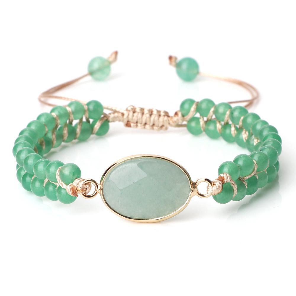 Double-layer woven bracelet, natural stone bracelet, agate and turquoise woven tiger's eye bracelet