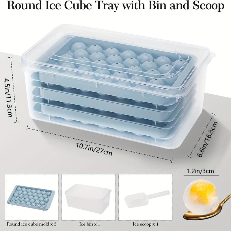 32 Ice Boll Hockey PP Mold Frozen Whiskey Ball Popsicle Ice Cube Tray Box Lollipop Making Gifts Kitchen Tools Accessories