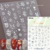 Gold Stamped Snowflake Stars White Christmas Tree Red Bowknot Cute 3D Nail Art Stickers Xmas Lovely Manicure Decals