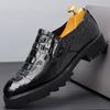 Leather Shoes Men's British New Autumn Trend Business Leisure One-pedal Men's Shoes Leather Hairstylist Platform Shoes Men