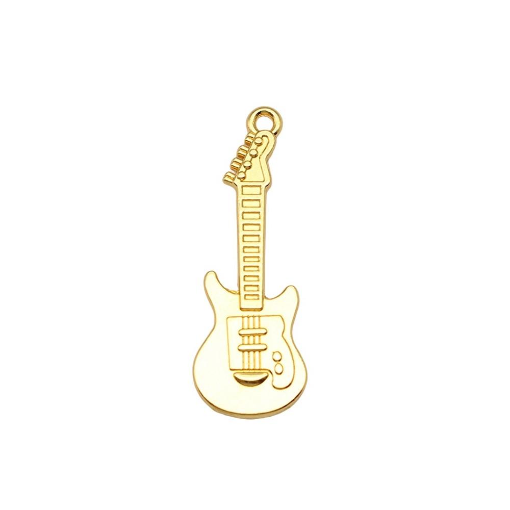 Musical Charms Multi Color Alloy Guitar Pendants For Music Themed Jewelry Making