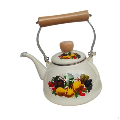 Emaille Teekessel Blumentopf 1,4L Blumenmuster Komfortabler Griff mit Griff Wasser