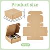 100pcs Kraft Paper Box Folding Box Square Tan 8.5x8.5x3.5cm