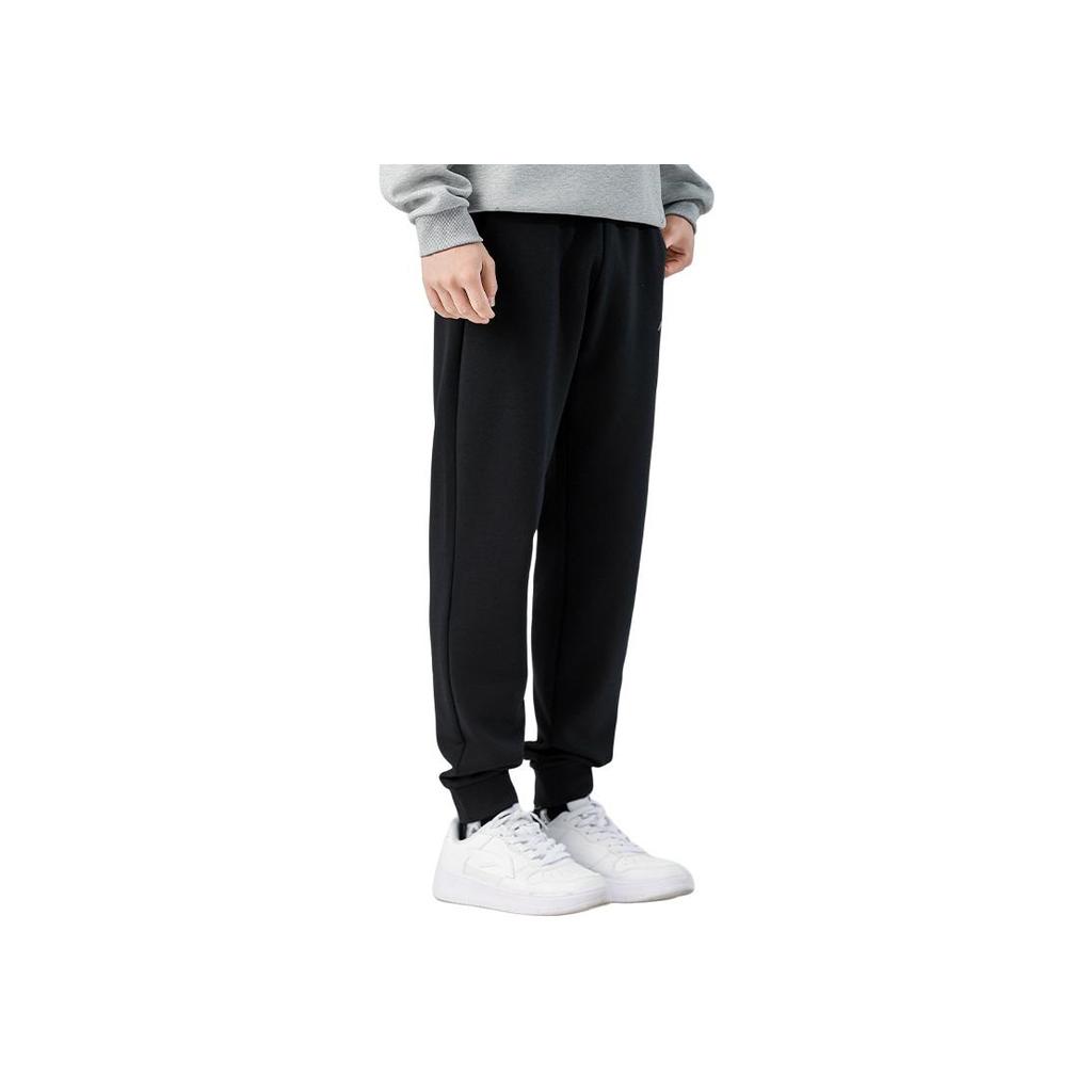 Li Ning Sports Lifestyle Series Solid Color Loose Fit Cuffed Moisture Wicking Breathable Casual Pants Men Pants Black AKLTE51-1