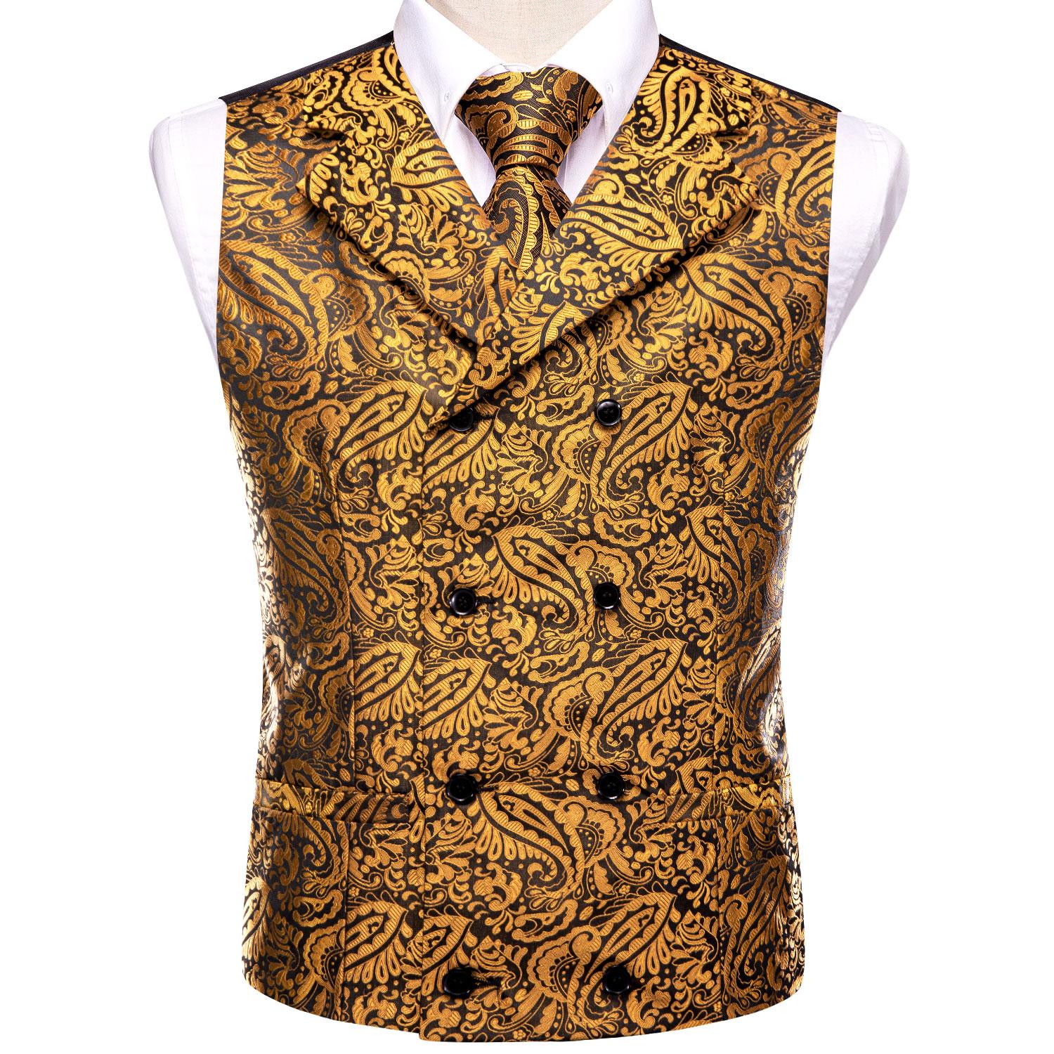 

Мужской шелковый викторианский жилет с узором пейсли, галстук, носовой платок, запонки, набор для свадьбы XL