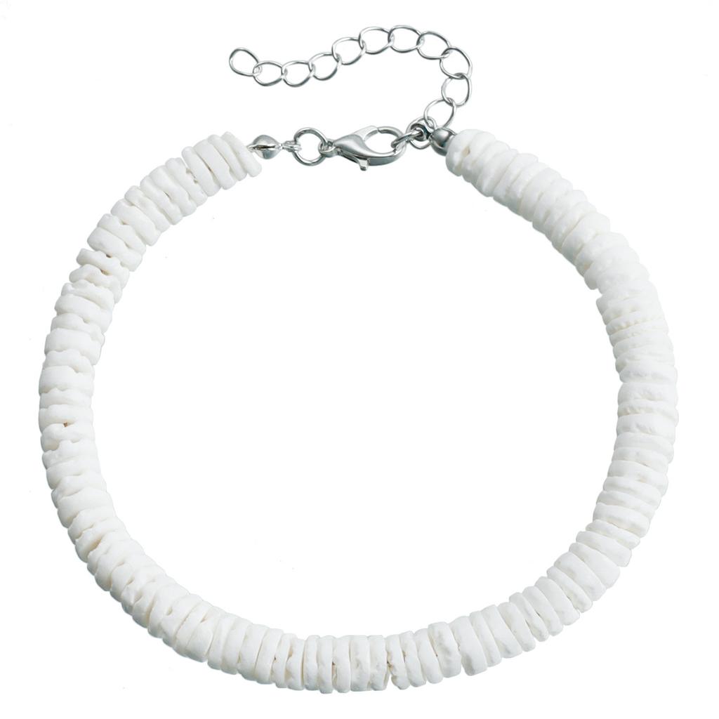 Puka Shell Anklet Handmade Natural Shredded Shell Hawaiian Beach Anklet Irregular Shell Feet Women