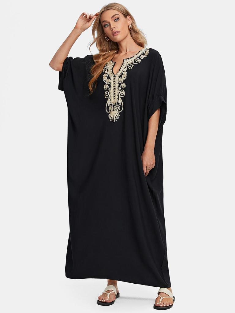 2024 Rayon Embroidered Beach Cover-Up & Sunscreen Robe for Women
