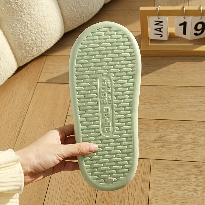 Warm and Comfortable Thickened Men's/Women's Solid Color Plush Slippers with Faux Fur Lining, Autumn and Winter Soft Sole Comfortable Home Slippers