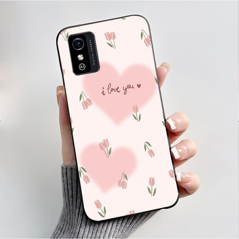 Printing Pattern Case For ZTE Blade L9 Soft Silicone Black Shell Cover Cute Flower Cartoon Casing