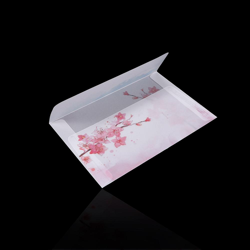 Bag Card Cover Letter Organizer Sulfuric Acid Paper Artificial Parchment Peach Blossom Envelope