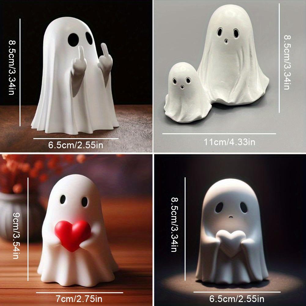 Middle Finger Cute Ghost Statue Ghosts Small Scary Ghost Figurines Halloween Home Decorations Coffee Table Centerpieces Shelf