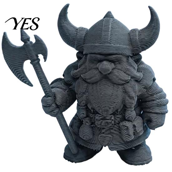 3D Printed Viking Figurine Dwarf Warrior Statue, Barbarian Figurine, Horned Nordic Mythology Ornament Helmet Desk Decor for Home Office, Collectible