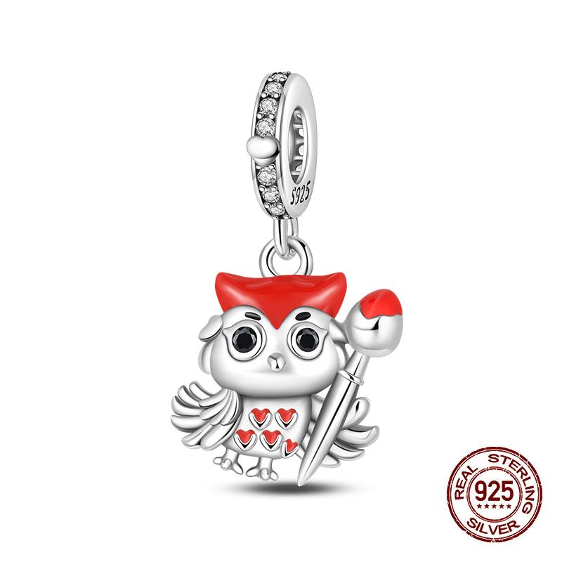 Copper Graduation Season Series Owl Bachelor'S Hat Charms Beads Suitable For 3Mm Original Design Bracelets DIY Style Jewelry
