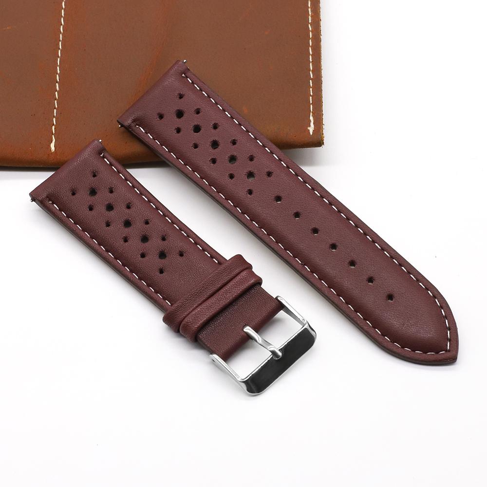 Onthelevel 18 19 20mm Leather Skin Watch Strap 22mm 24mm Soft Black Blue Brown Watchband With Quick Release Bar Wristband #E