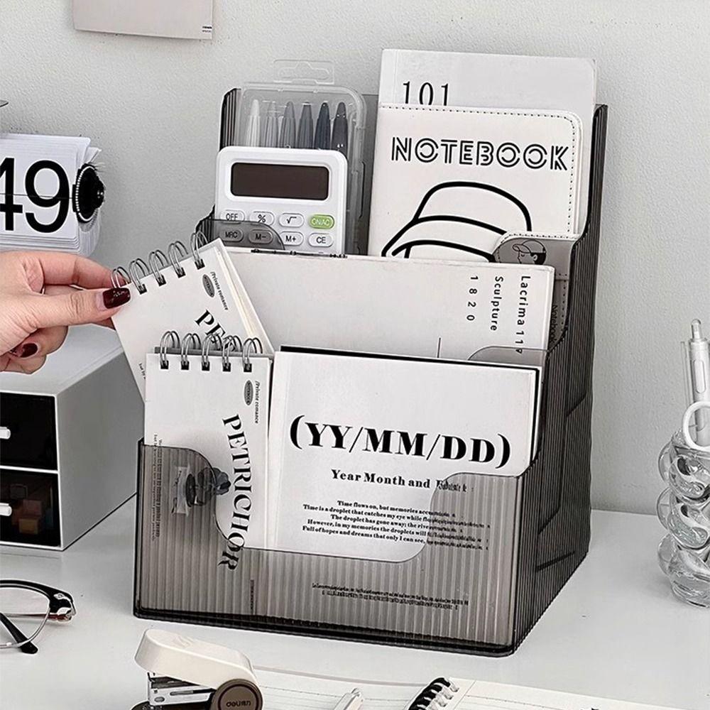 Clear Brochure Display Holder 3 Tiers Desktop Book Stand Pamphlet Flyer Organizer  Study Room