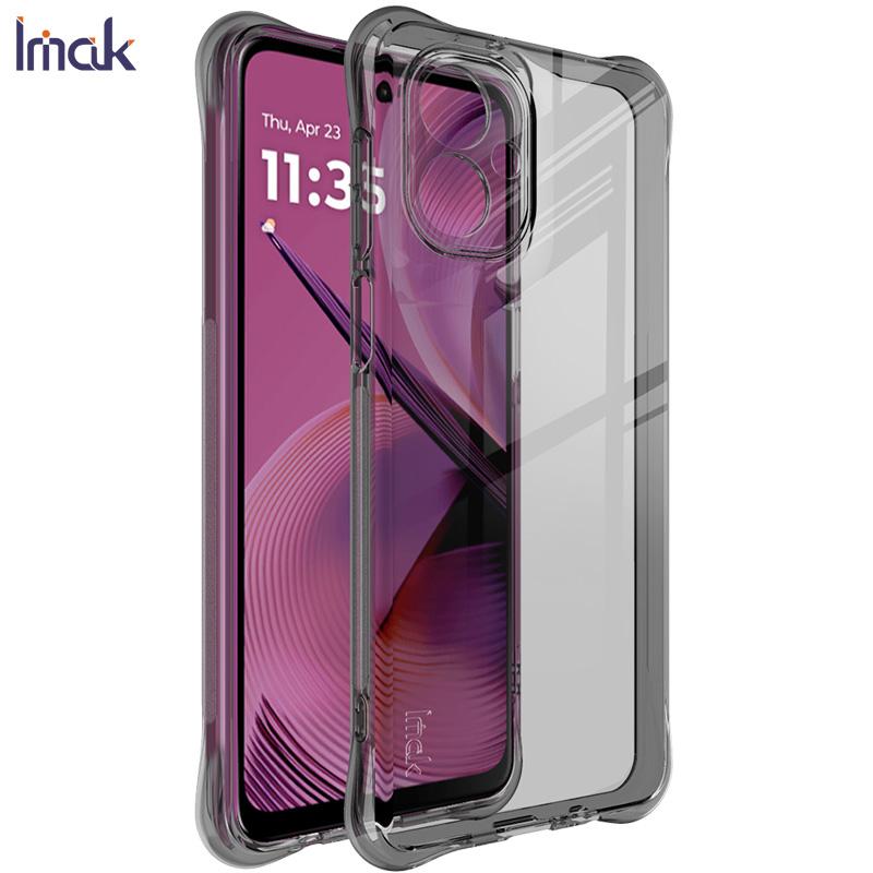 

Для Moto G55 5G Чехол для телефона IMAK Ударопрочный мягкий чехол Moto G55 5G прозрачный черный