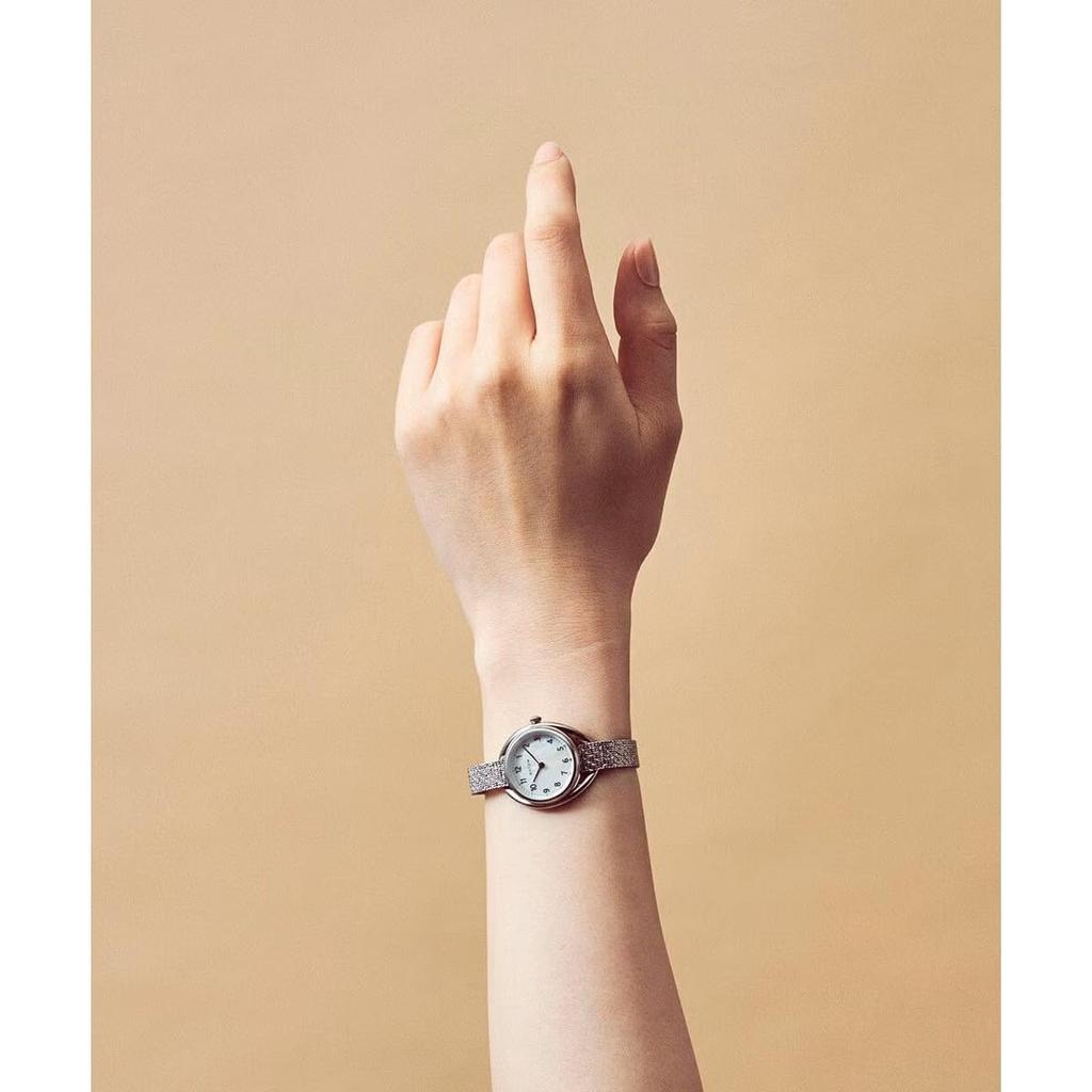 Authorized Dealer Matow Watch MW001001GK2SS White Shell Dial Shiki Silver Flower Round Silver Mesh Belt [MATOW] Women's