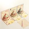 Musical Birthday Greeting Cards 3D Light Birthday Card Folding Type Pop Up Greeting Cards with Envelope Birthday Party Supplies