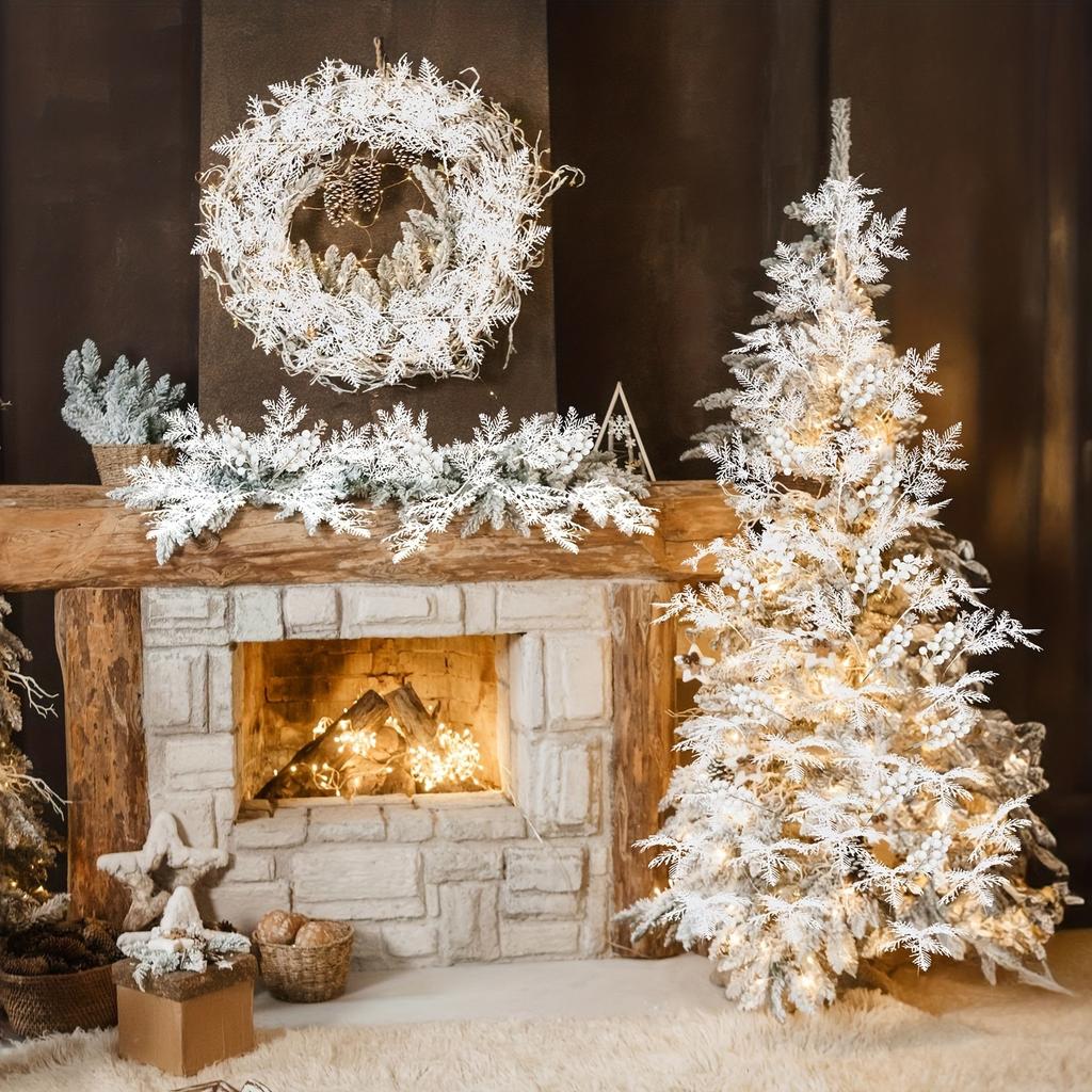 10Pcs White Artificial Berry Bouquet Christmas Decoration Xmas Tree Ornament for Home Room Decor New Year 2026 Gifts Accessories