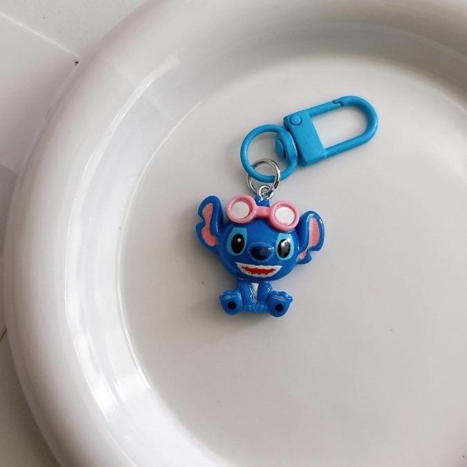 Lilo & Stitch Toys Keychian Anime Pendant Resin Keychain Cute Doll Couple Bag Ornament Car Keyring Girl Birthday Gift