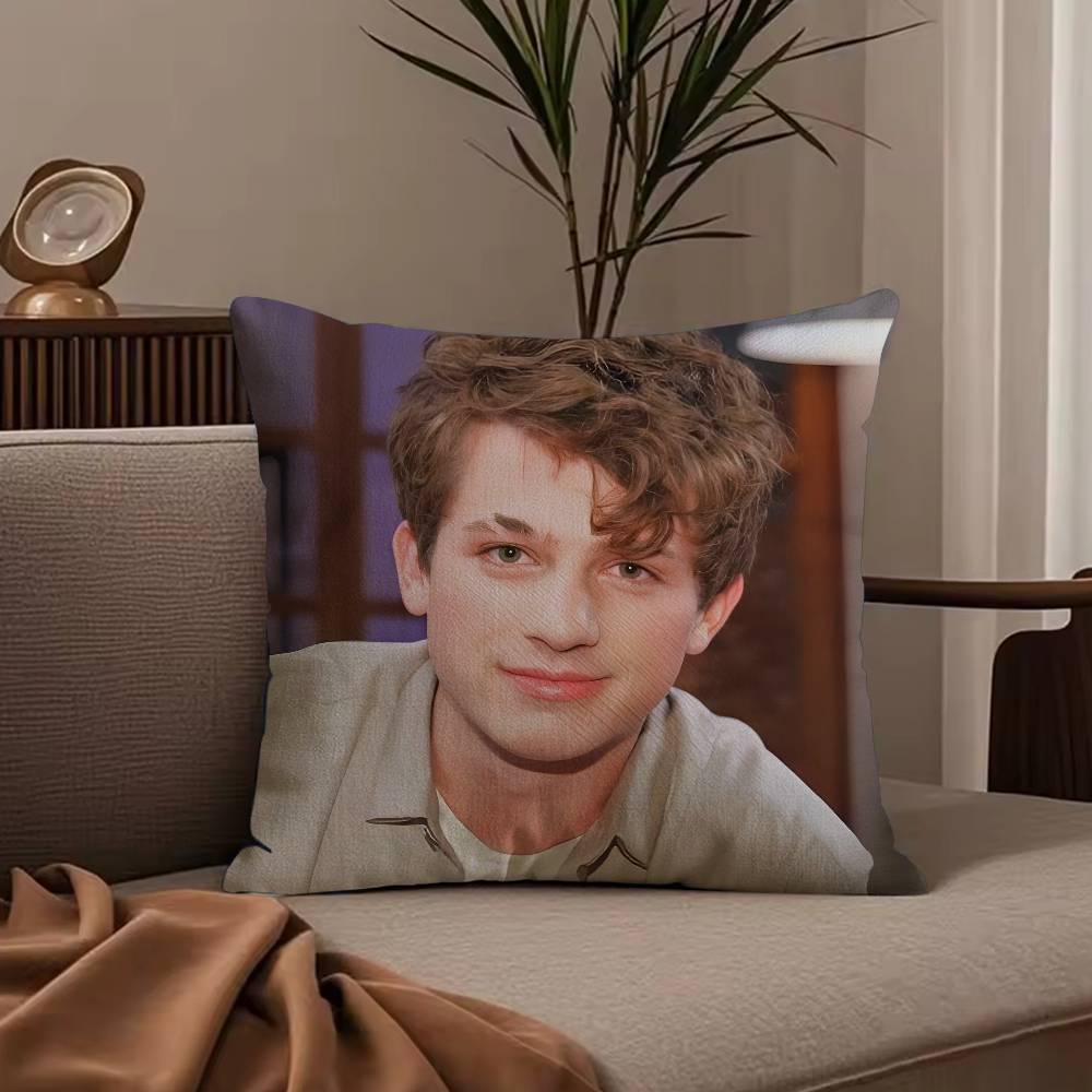 Singer C-Charlie PuthS Pillow Case Anti-dustmite Pillowcase Invisible Zipper Silky Short Plush Sofa Cushion Cover