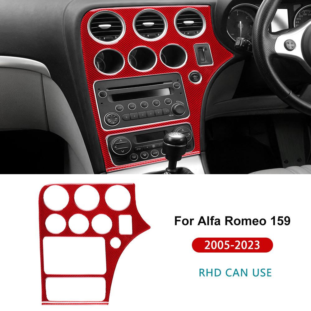 Soft Carbon Fiber Center Console Panel Frame Sticker For Alfa Romeo 159 2005-2018 2019 2020 2021 2022 2023 Car Interior LHD RHD