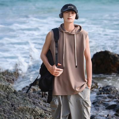 Modischer und lässiger Stretch-Hoodie Trendige lässige einfarbige ärmellose Weste Vielseitige Weste