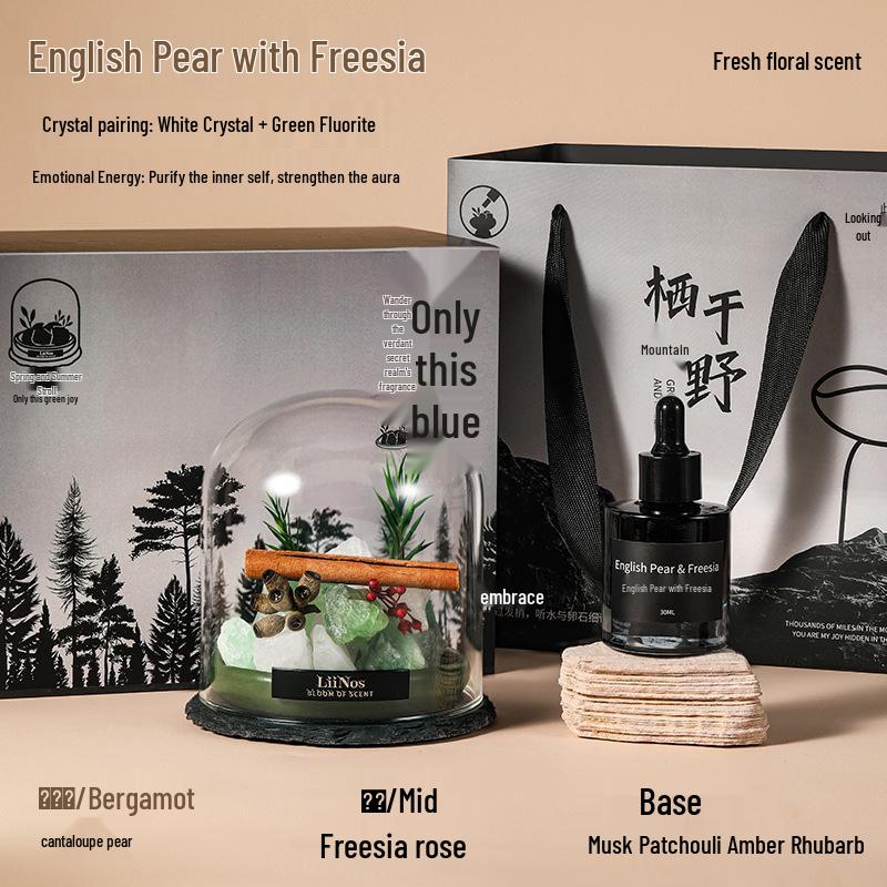 Flameless Essential Oil Diffuser Stone Gift Box - Aromatherapy Ornament with Long-Lasting Fragrance for Home or Office Decor.