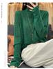 2025 Spring Worsted Wool Knit Sweater: Half-High Neck, Long Sleeve, Floral Hollow Design Pullover