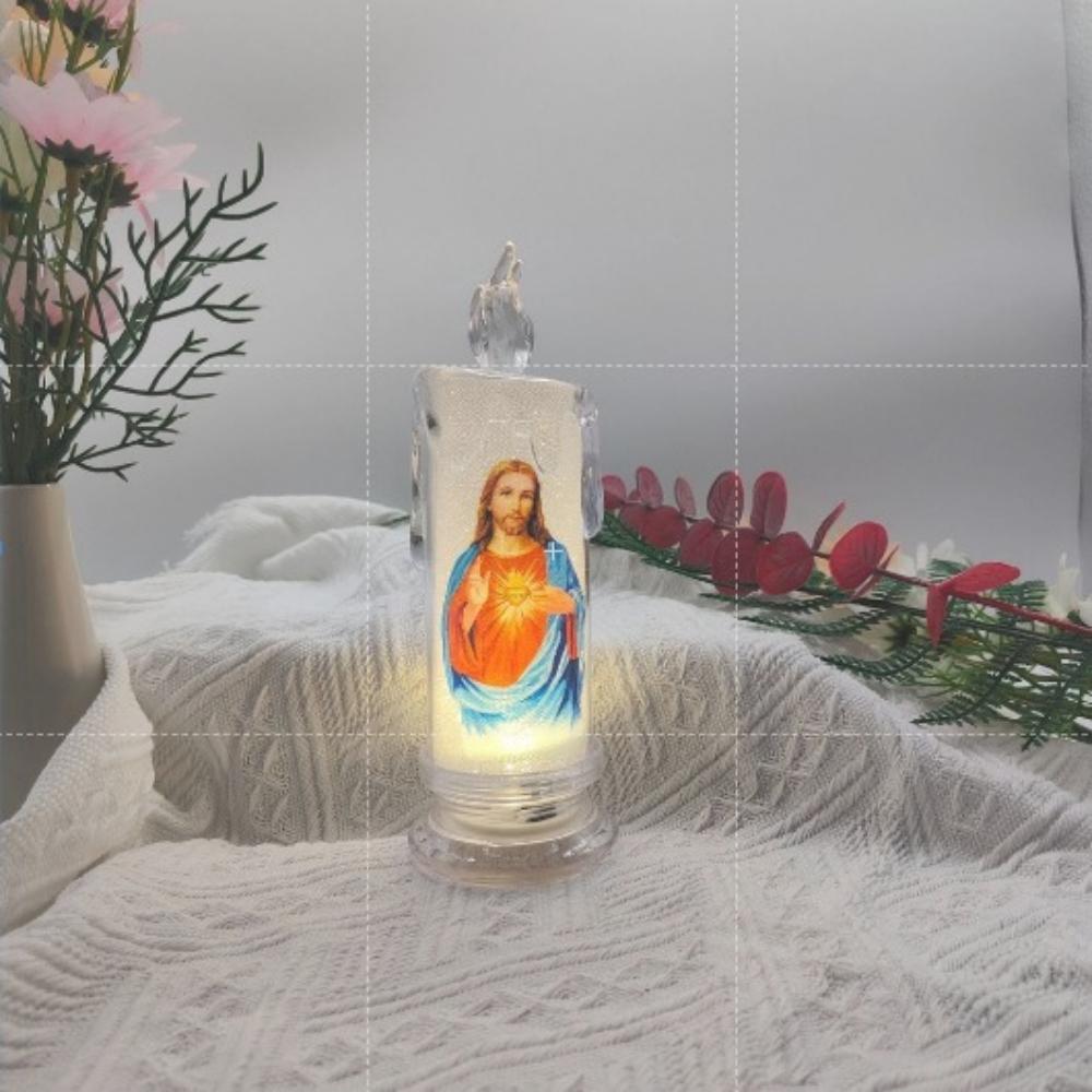 Jesus Catholic Christian Religious Ceremony Virgin Electronic Flameless LED Religious Candless Light Decoration